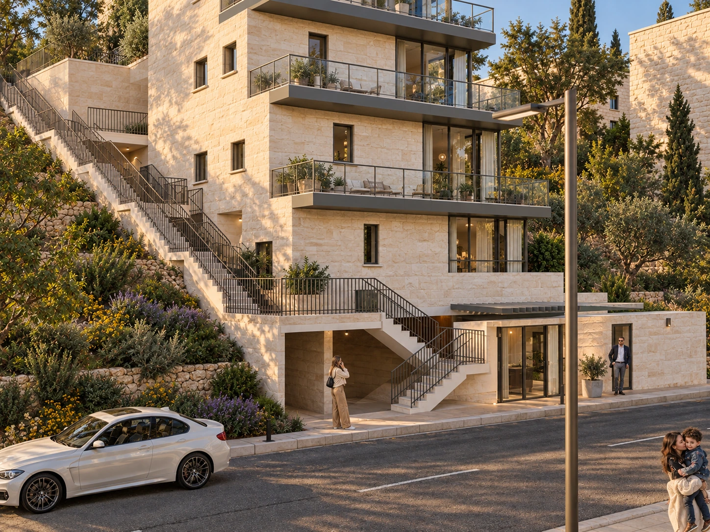 הכניסה המזמינה וגרם המדרגות המטופח